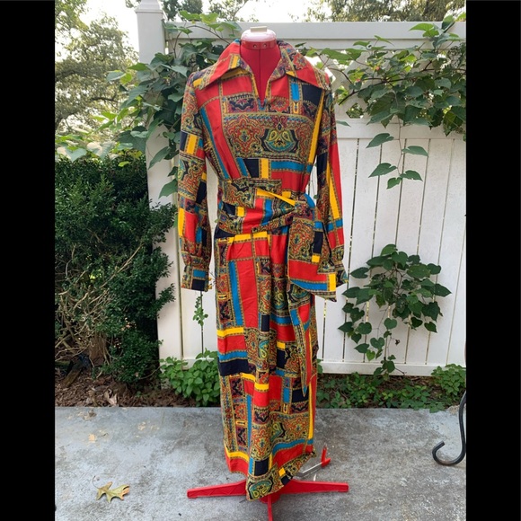 Vintage Dresses & Skirts - Vintage Boho Maxi Dress 1970’s Paisley
